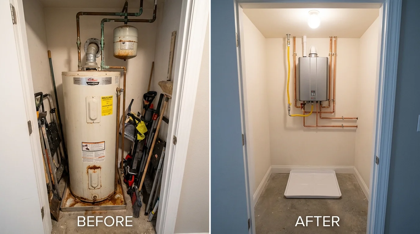 Tank water heater versus wall-mounted tankless unit comparison for Latta, SC homeowners
